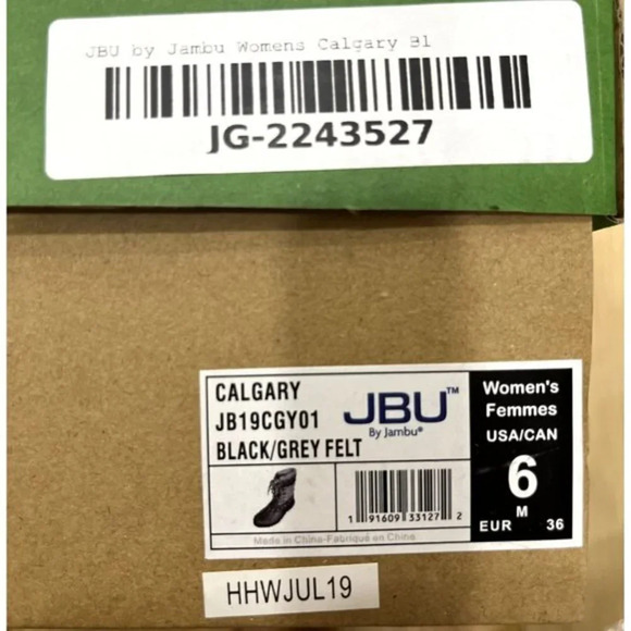 JBU By Jambu Calgary Duck Boots Black & Gray NIB New 6 - Picture 3 of 4